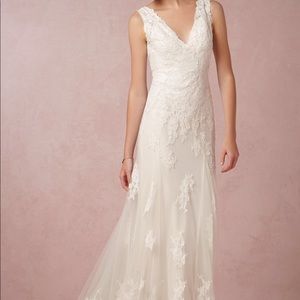 Ivory Gown Lace Tulle Stretch Satin wedding dress
